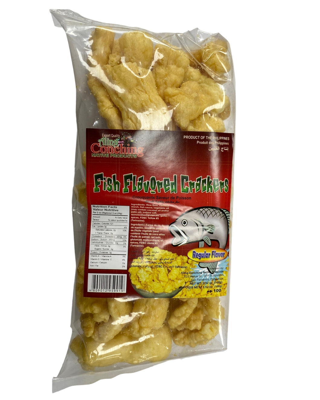 Aling Conching Fish Crackers Regular Flavor 3.52 oz