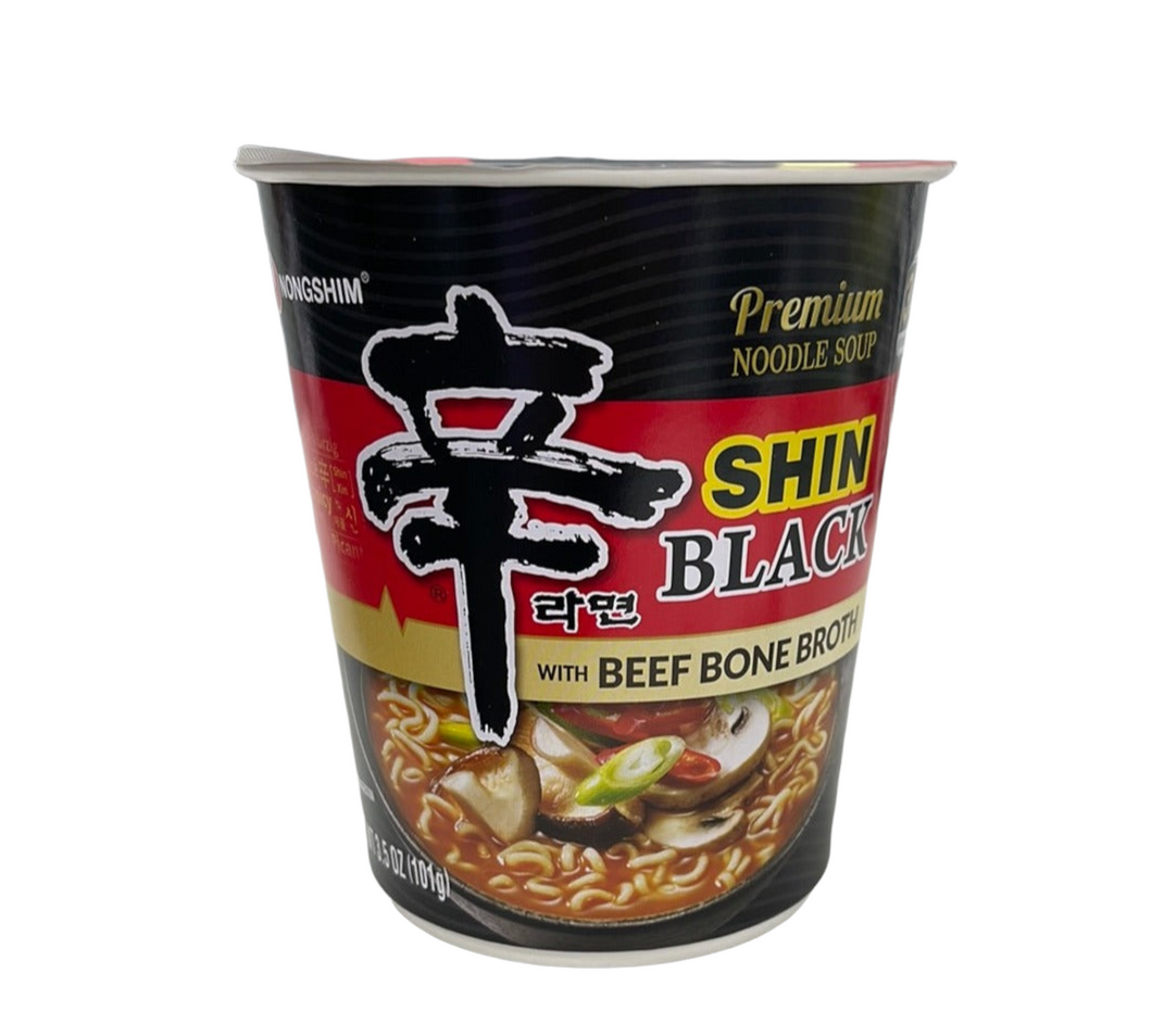 Nongshim Shin Black with Beef Bone Broth Cup Noodles 3.5oz.